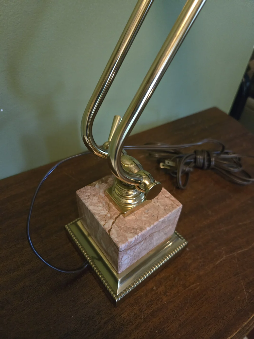 Vintage House of Troy Brass Piano Desk Lamp Marble Base Adjustable Light P10-101
